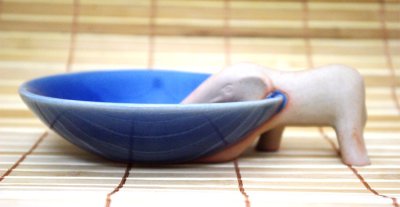 画像3: セラドン焼き　変わり皿　象　ブルー