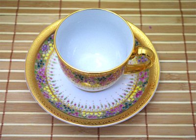 画像3: 　コーヒーカップ　ソーサー付き 花柄×ゴールド