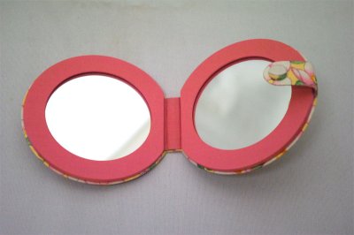 画像1: ジムトンプソン　タイシルク　手鏡　花　ピンク