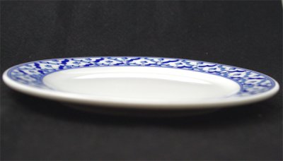 画像2: ブルー/ホワイト　プレーン丸皿  18cm