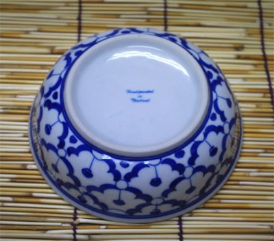 画像1: ブルー/ホワイト　深丸皿　14cm