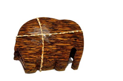 画像1: コースター　木製　３枚組み　　ゾウさん